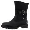 Winterstiefel MUSTANG SHOES "Bienke", Damen, Gr. 41, schwarz, Lederimitat, Textil, Basic, Schuhe, Biker Boots mit Blockabsatz und Zierriemchen