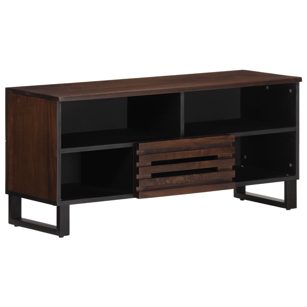 vidaXL TV-Schrank Braun 100x34x46 cm Massivholz Mango Image