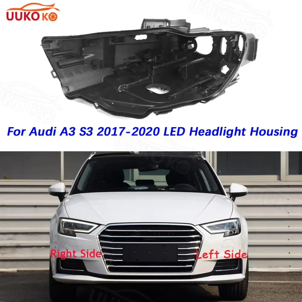 Coque inférieure noire flambant neuve pour Audi A3 S3 2017 – 2020, boîtier de phare de voiture LED, base de pièces automobiles