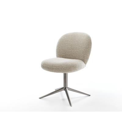 DELIFE Drehstuhl Nube-Flex Webstoff Soft Beige Fußkreuz Graphit 360° drehbar Wippfunktion Taschenfederkern, Esszimmerstühle Image