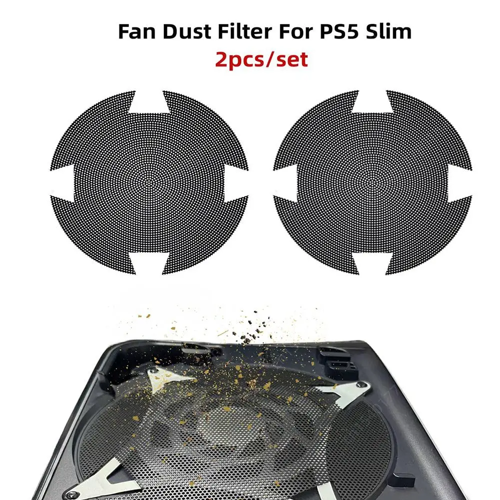 2/4PCS Console Cover for PS5 Slim Fan Dust Filter Ventilation Game Cooling Fan PVC Dust Filter Cover for PlayStation 5 Slim