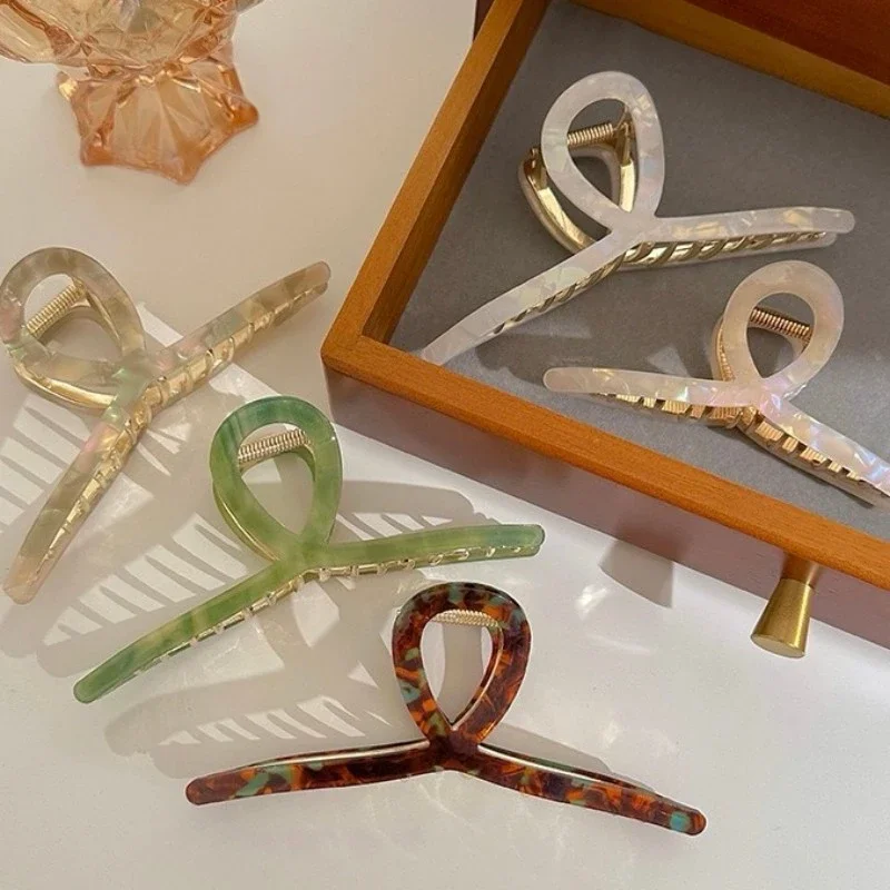 Damen-Haarspangen aus Metall, geeignet für Dutt, Freizeitkleidung, großer Hai-Clip, langlebig und modisch, für den täglichen Gebrauch, modisches Accessoire Image