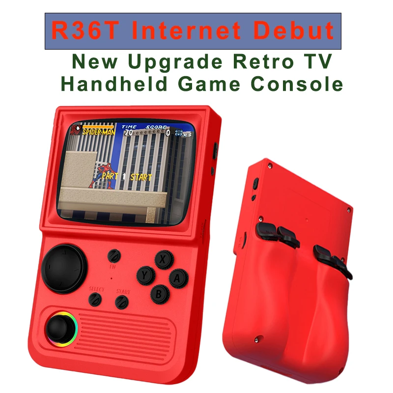 R36T Retro-Handheld-Videospielkonsole, EmuEMEC-System, 3,5-Zoll-IPS-Bildschirm, 2025, neues Upgrade, tragbarer Pocket-Video-Party-Player Image