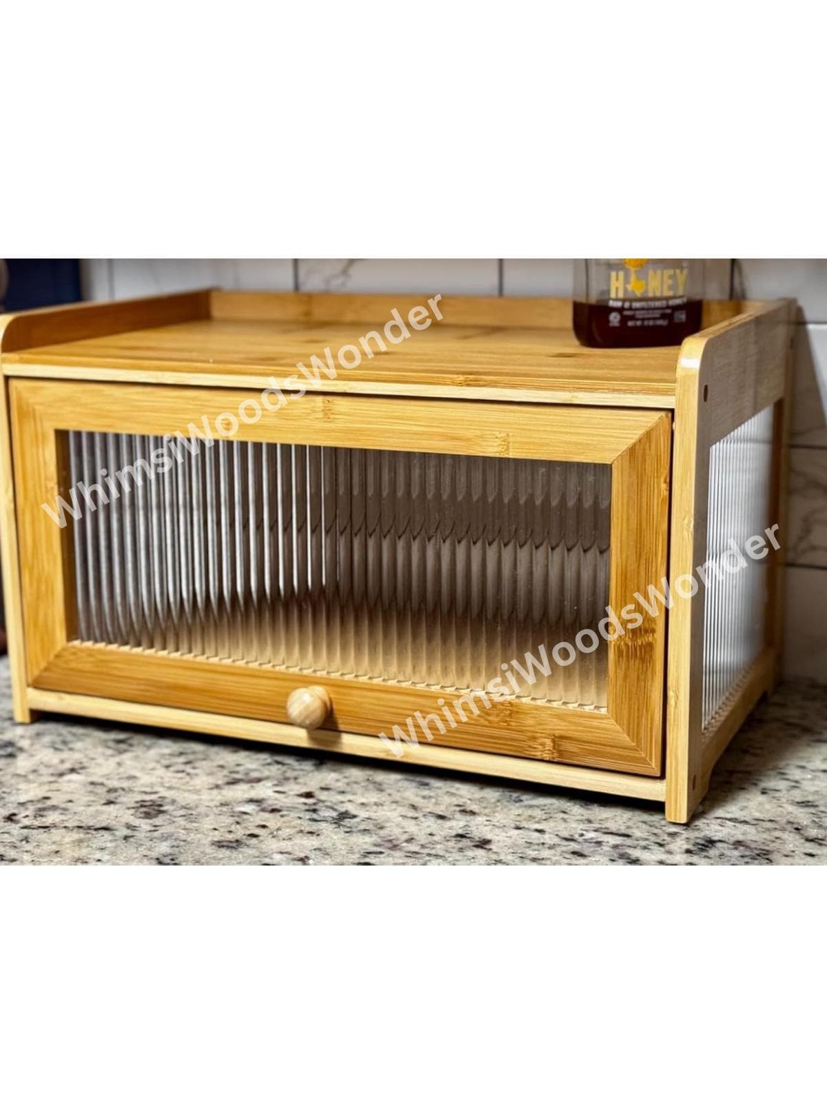 Grande scatola per il pane in bambù / Contenitore per il pane da cucina in stile rustico / Contenitore per il pane in legno / Scatola per il pane ango