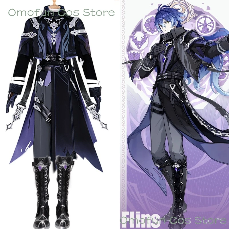 Genshin Impact Kyryll Chudomirovich Flins Cosplay Kostüm Perücke Stiefel Spiel Kleidung Erwachsene Männer Halloween Outfit Rollenspiel Uniform 3X Image