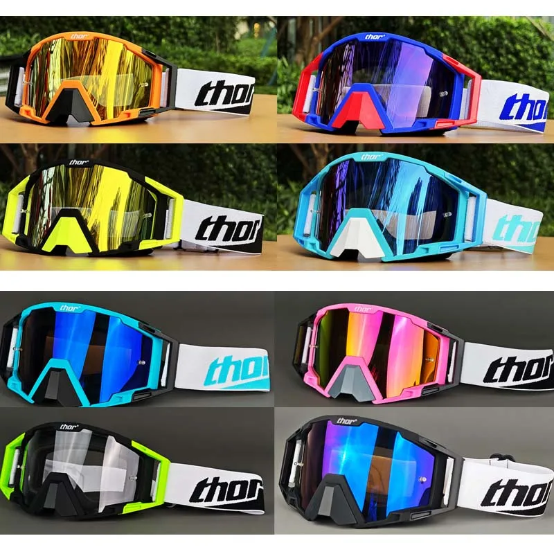 Bikefox Occhiali da motocross Occhiali da moto Sport all'aria aperta Ciclismo Dirt-Bike Occhiali da sole fuoristrada MX ATV Occhiali da casco da moto da uomo