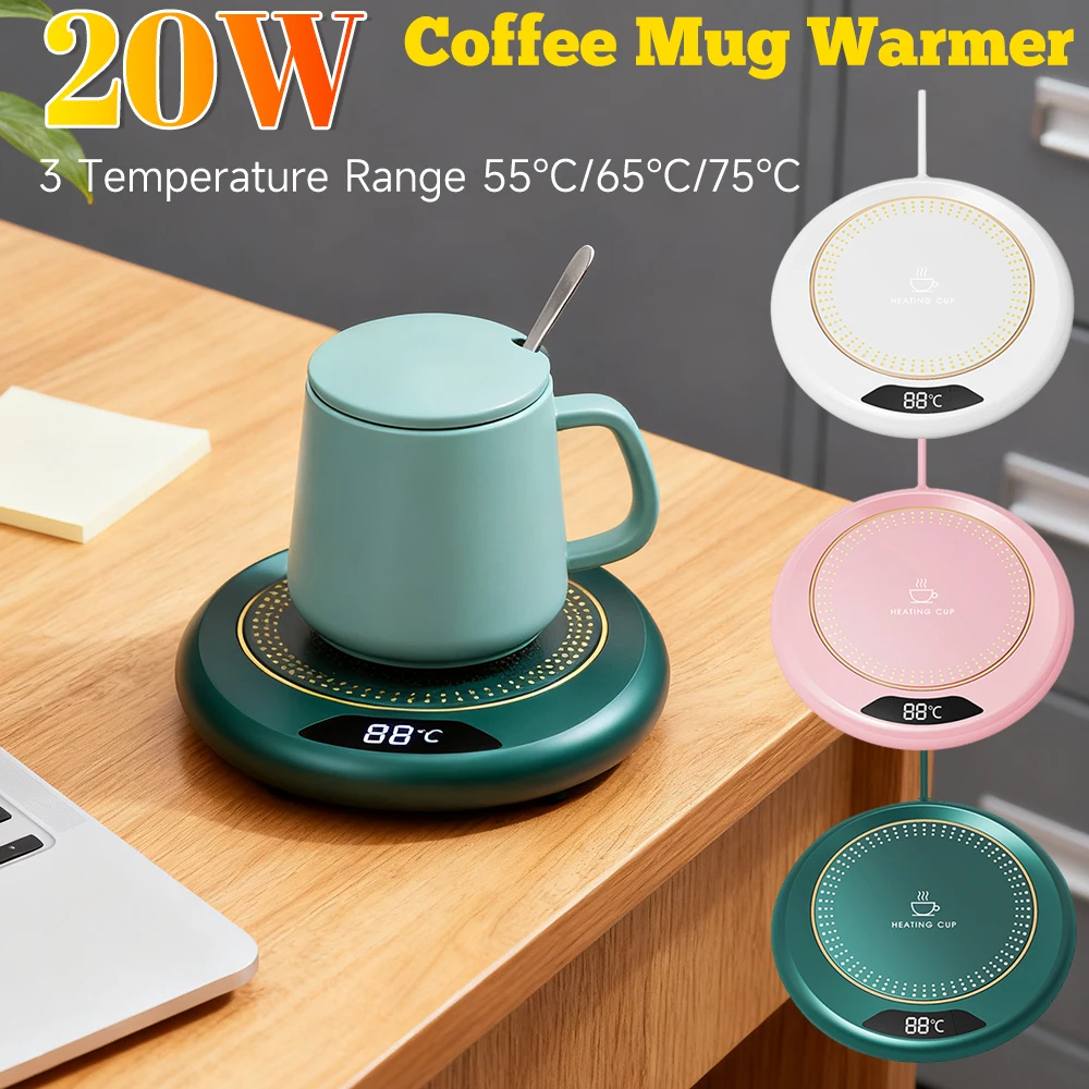 Tassenwärmer, Kaffeetassenwärmer, thermostatische Temperatur für Kaffee, Milch, Tee, Wasser, DC 5 V USB-Heizkissen, Tassenheizung für Zuhause und Büro Image