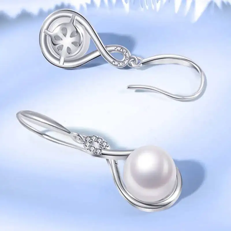 Huitan Anmutige Damen-Ohrringe, schlichter Stil, Imitationsperle, Hochzeit, tägliche Verlobung, Accessoires, vielseitiger Modeschmuck Image