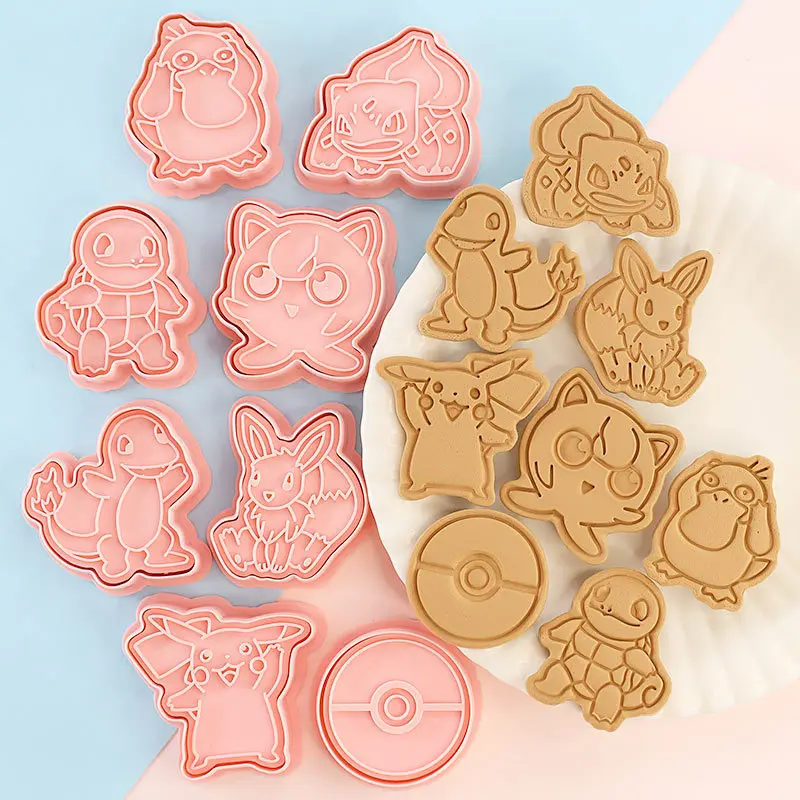 Neue 6 teile/satz Pokemon Figuren Cookie Schneider Cartoon DIY Bäckerei Form Keks Presse Stempel Embosser Zucker Pastöse Kuchen Form Spielzeug Image