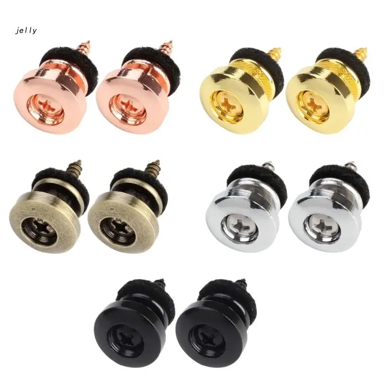 448C Gitarre Strap Tasten Gitarre Strap Ende Pins mit Montage Schrauben & Filze Kissen Image
