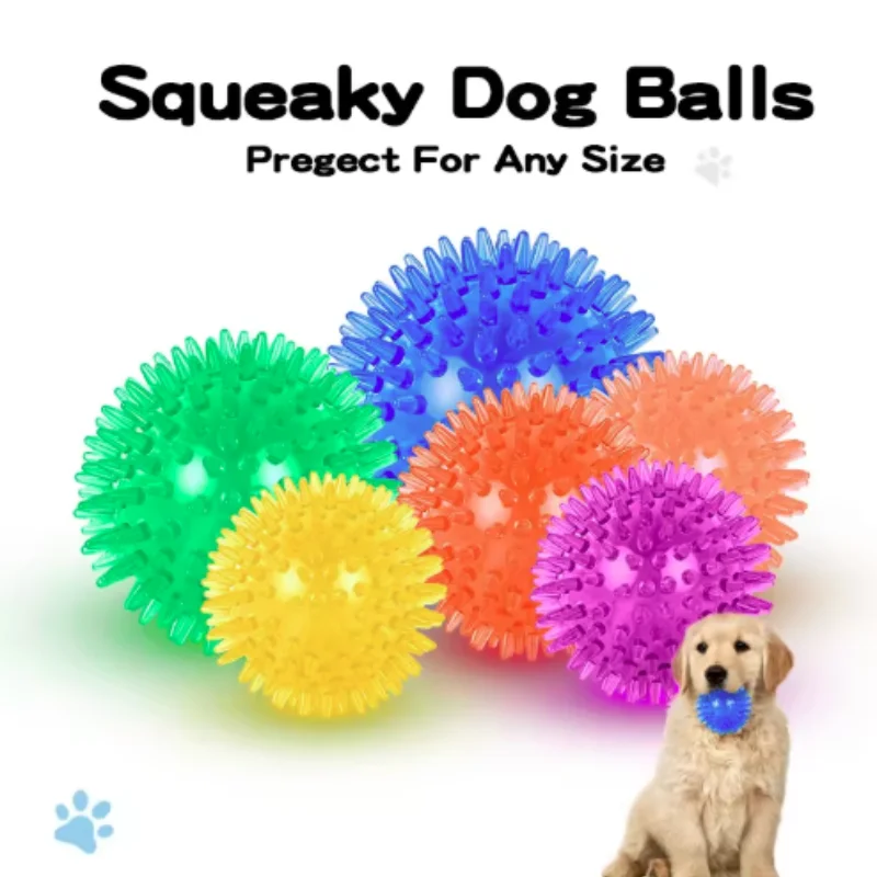 Neue Haustier Spielzeug Ball Katze Welpen Sounding Spielzeug Zahn Reinigung Ball Training Haustier Zähne Kauen Spielzeug Dorn Bälle Zubehör Image