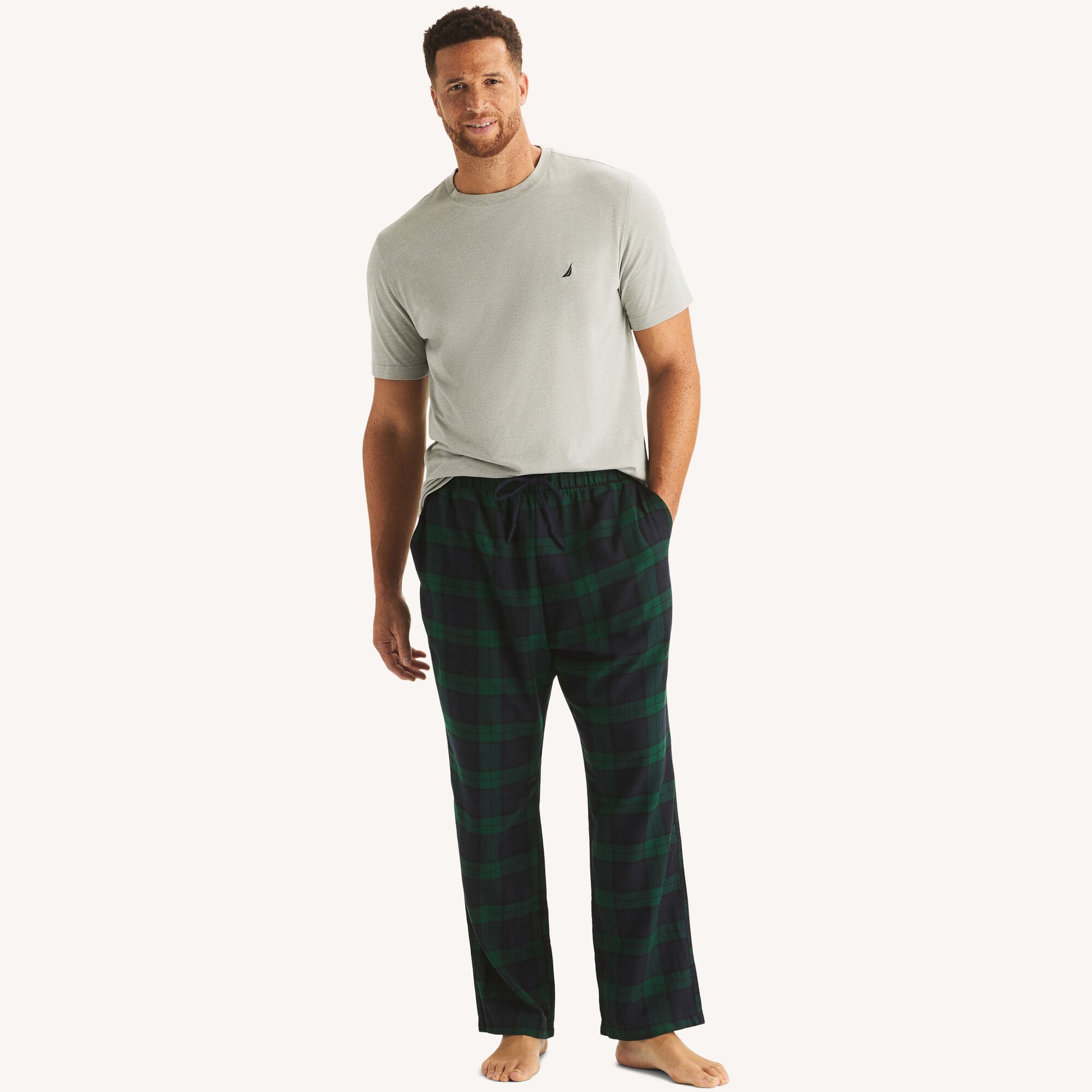 Nautica Men's Big & Tall Plaid Pajama Pant Set 060 (Grey Heather), 5XL