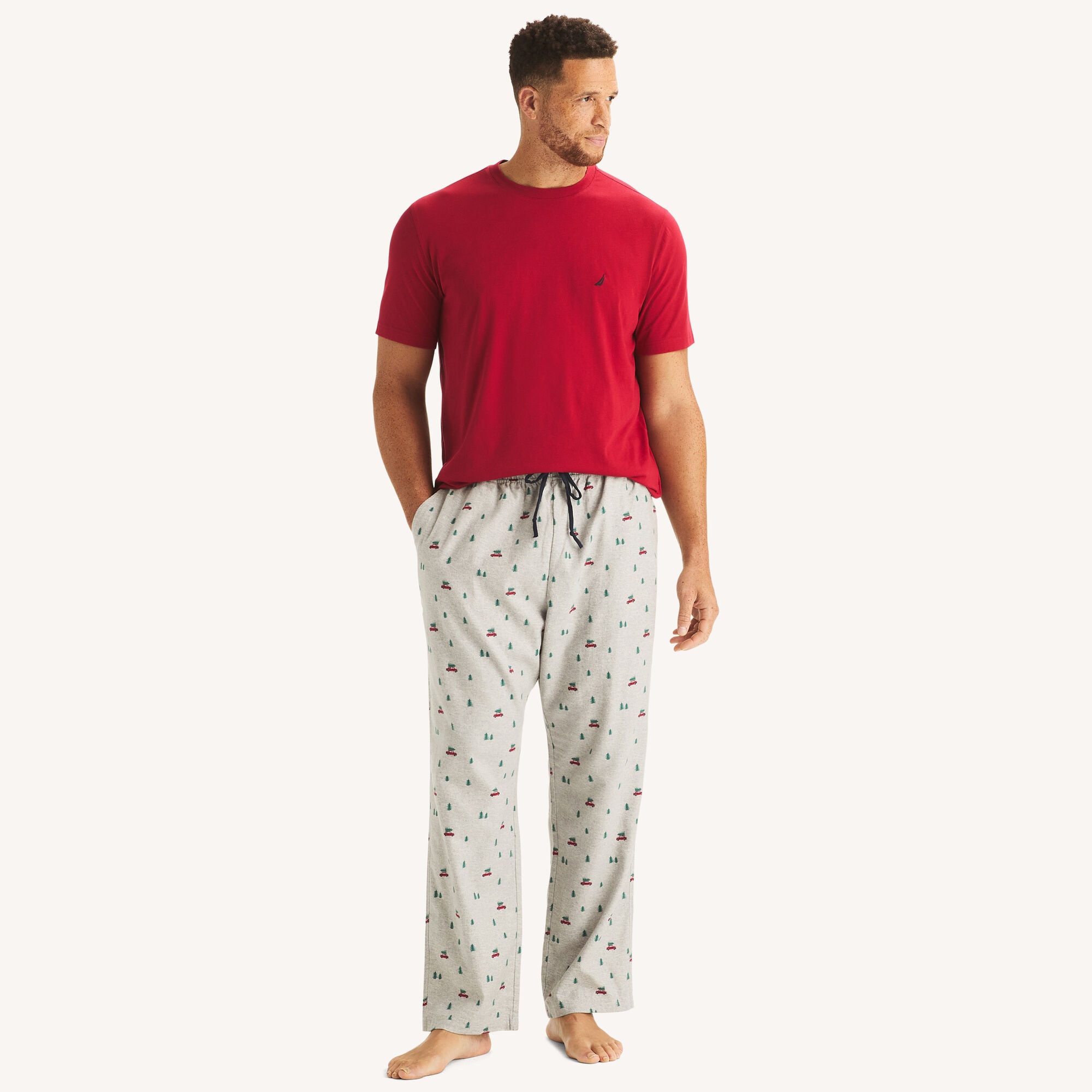 Nautica Men's Big & Tall Printed Pajama Pant Set 690 (Rio Red), 2XL
