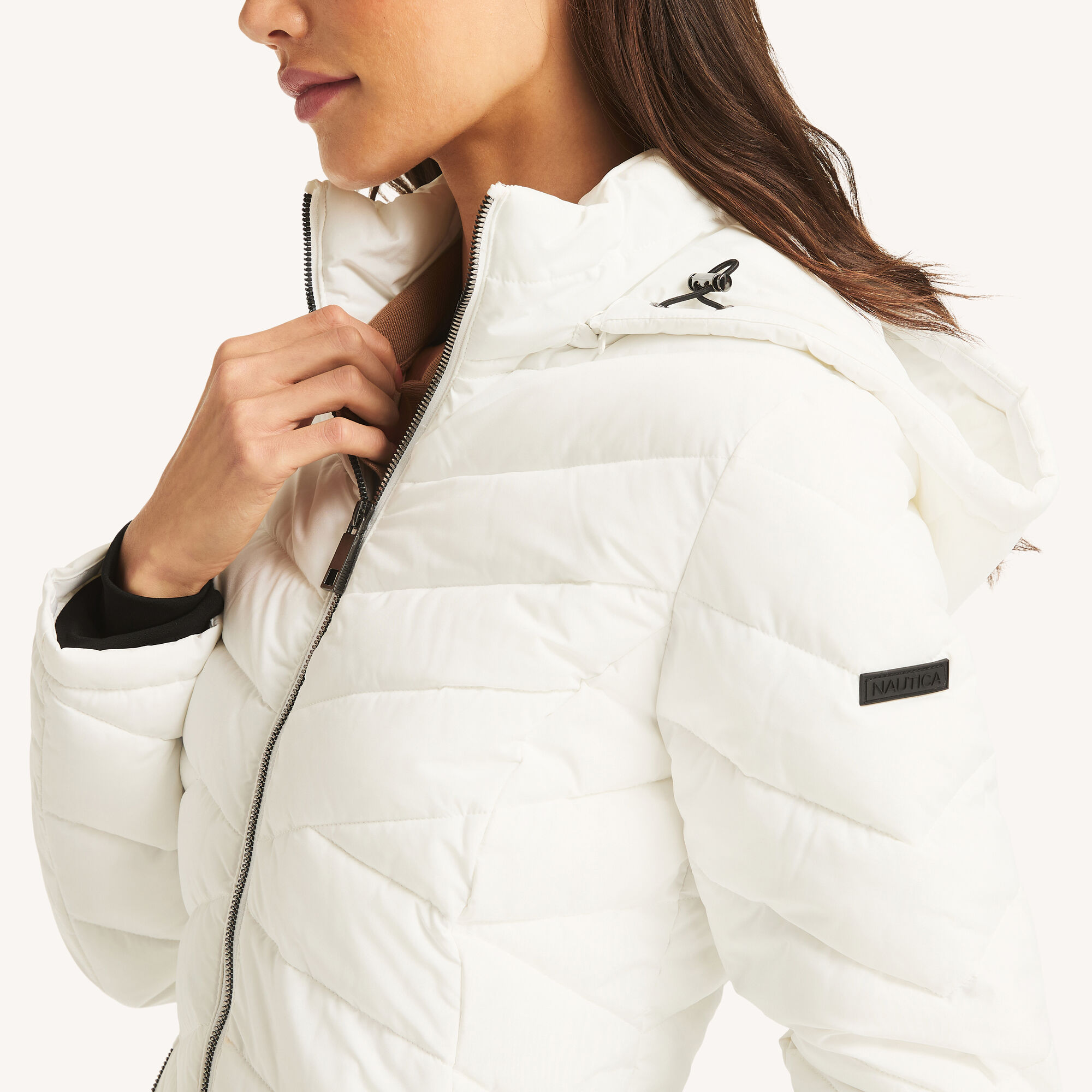 Nautica Women's Puffer Jacket 102 (White), S