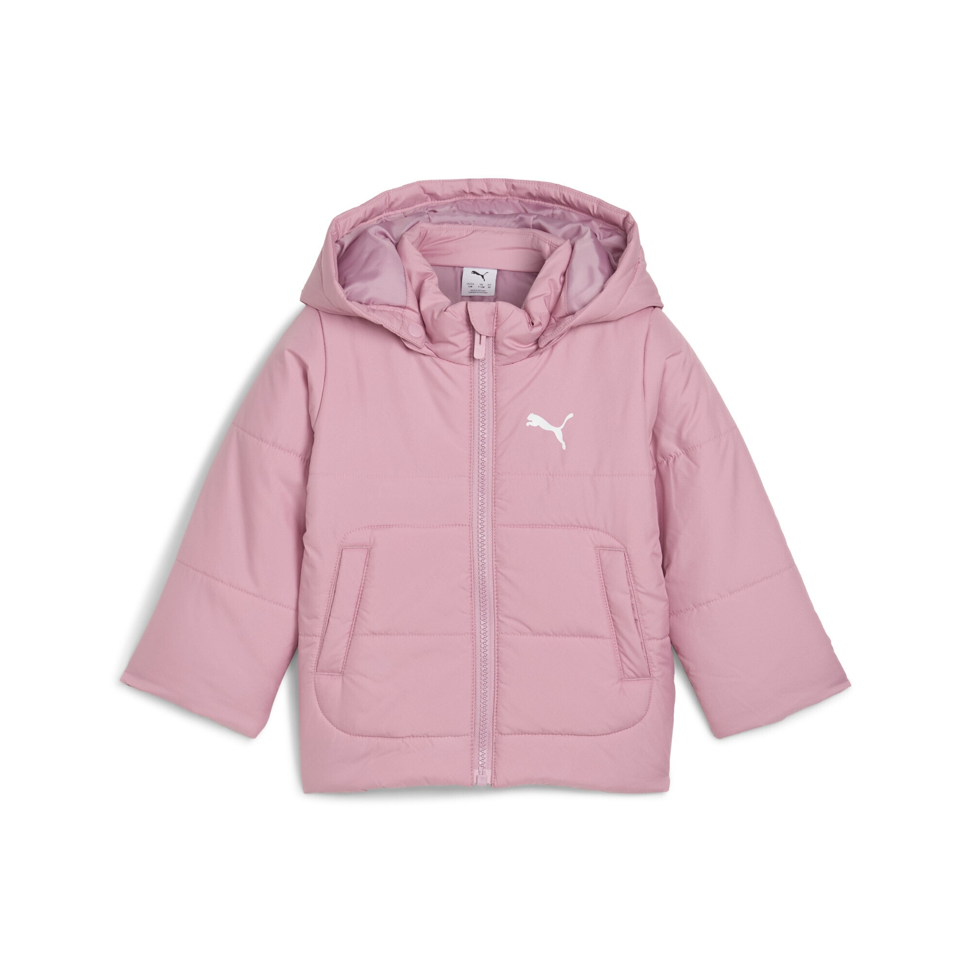 Winterjacke PUMA "Minicats Wattierte Kapuzenjacke Kinder", Kinder, Gr. 68, rosa (poised pink), Obermaterial: 100% Polyester; Futter: 100% Polyester; Füllung: 100% Polyester; Seitentasche – Unten: 100% Polyester, Jacken Image