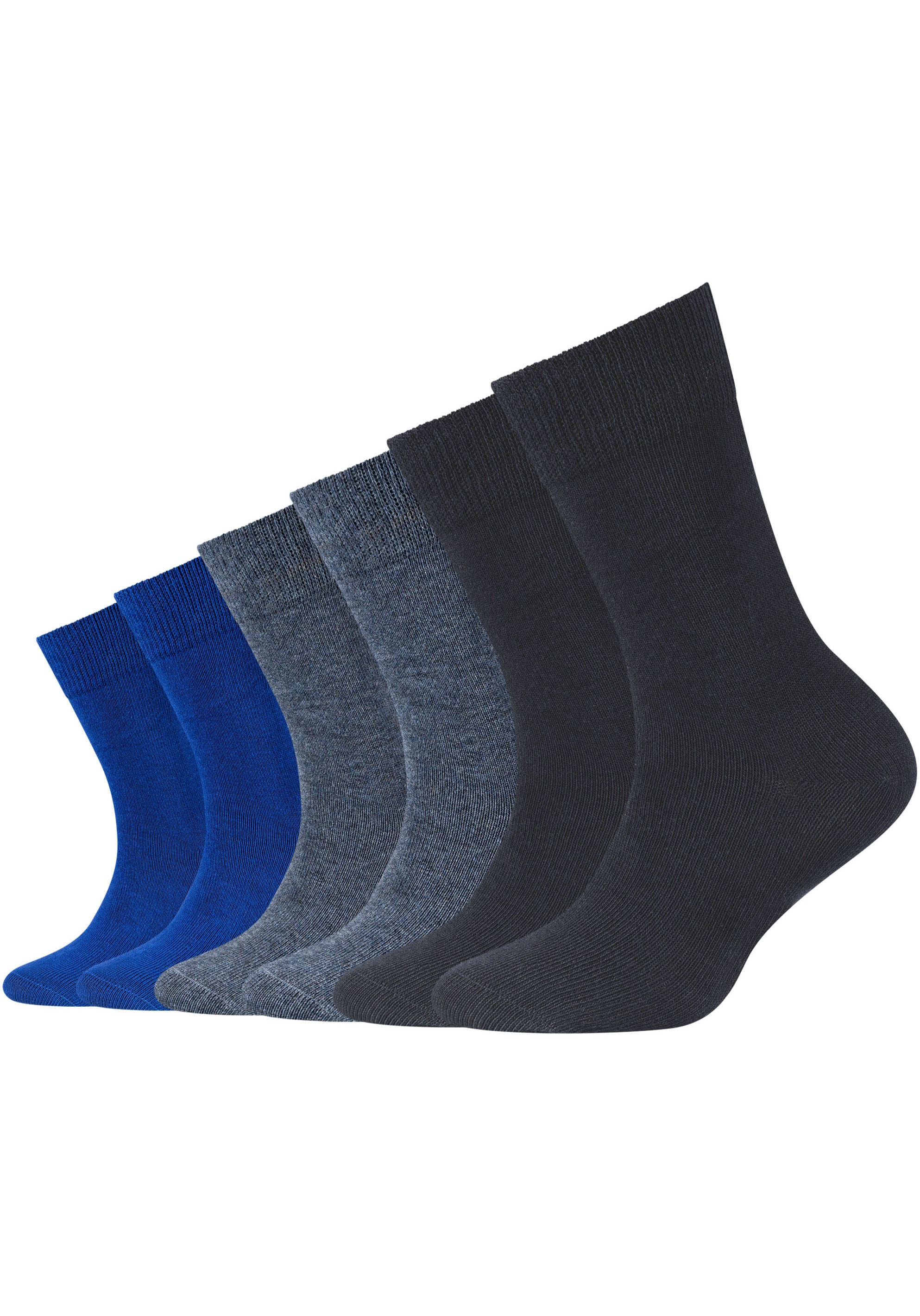 Socken CAMANO "ca-soft", Kinder, Gr. 19-22, blau (blau, mix), Baumwolle, Elasthan, Polyamid, uni und meliert, normal, Socken, mit Komfortbund und gepolsterten Zehen-/Fersenbereich Image