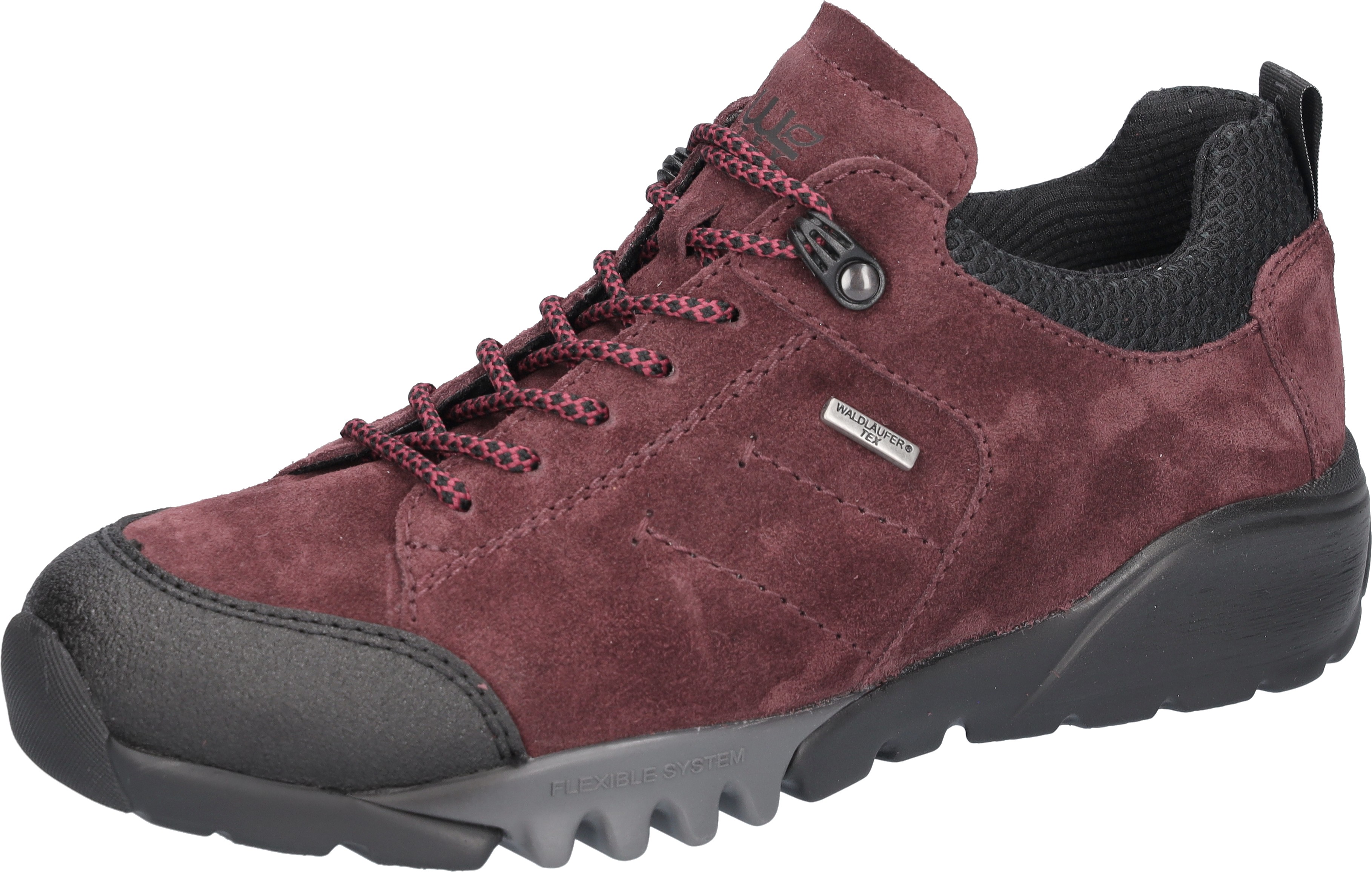 Trekkingschuh WALDLÄUFER "H-AMIATA", Damen, Gr. 8 (42), rot (bordeaux, schwarz), Gummi, Textil, Veloursleder, Schuhe, Freizeitschuh, Halbschuh, Outdoorschuh mit TEX-Ausstattung, H-Weite
