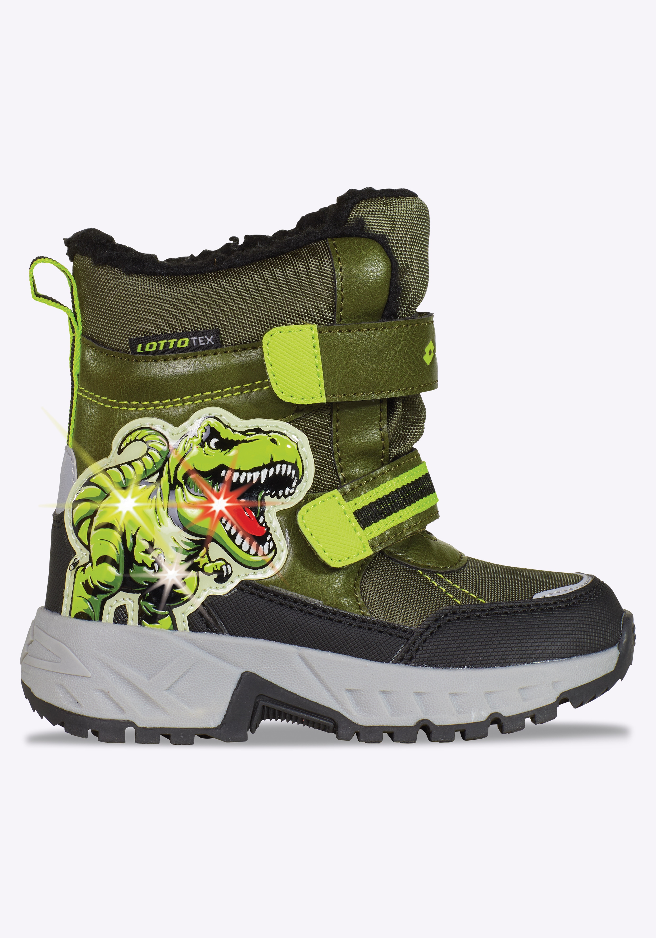 Winterboots LOTTO, Damen, Gr. 30, olive, grün, Synthetik, Textil, Schuhe, Winterschuhe, Winterstiefel, wasserdicht & mit Blinkfunktion