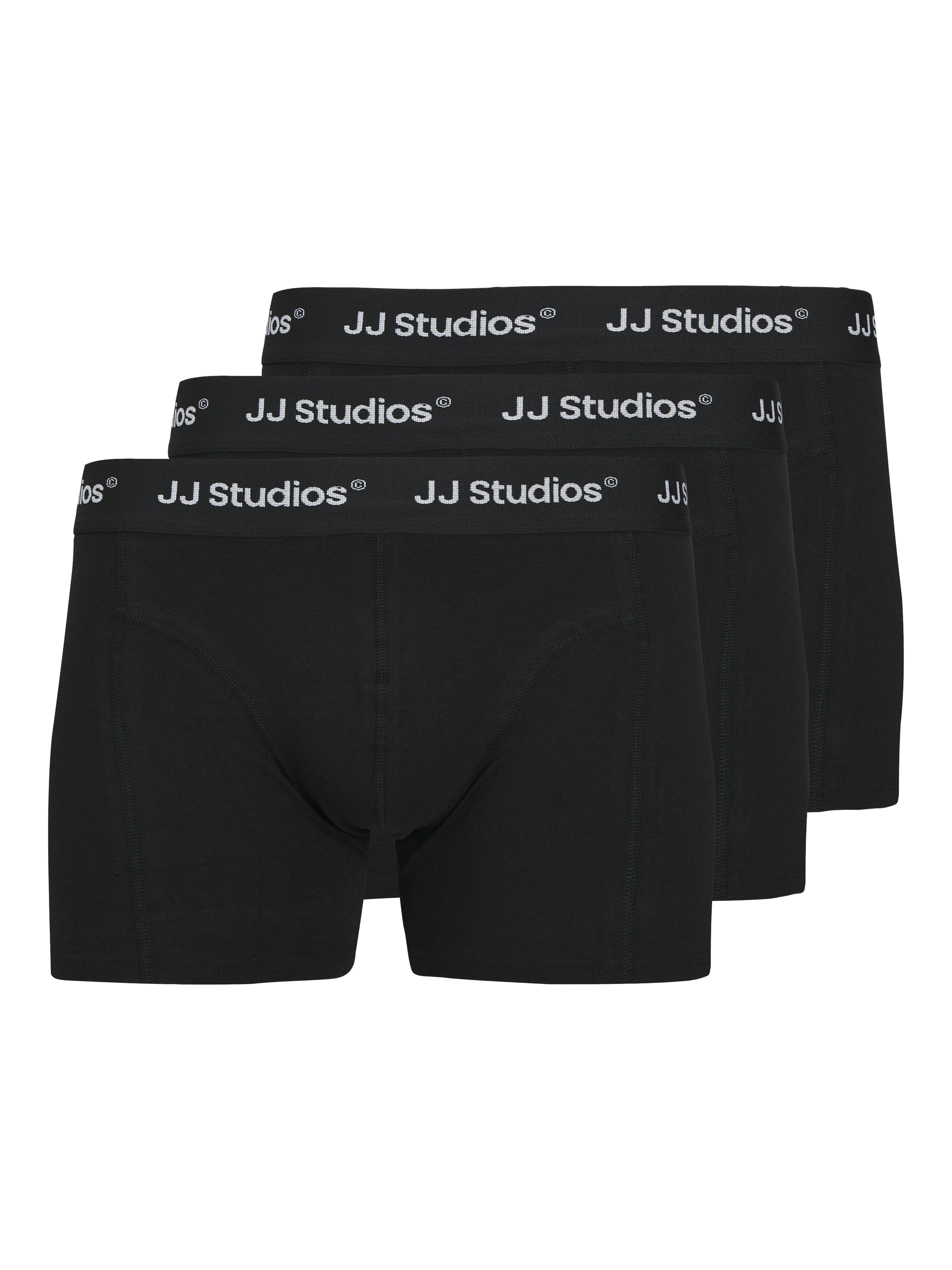 Trunk JACK & JONES "JACSOHO SOLID TRUNKS 3 PACK NOOS", Herren, Gr. XXL, schwarz (schwarz pack:schwarz, schwarz), Jersey, Obermaterial: 95% Baumwolle, 5% Elasthan, unifarben, bequem, Unterhosen Image