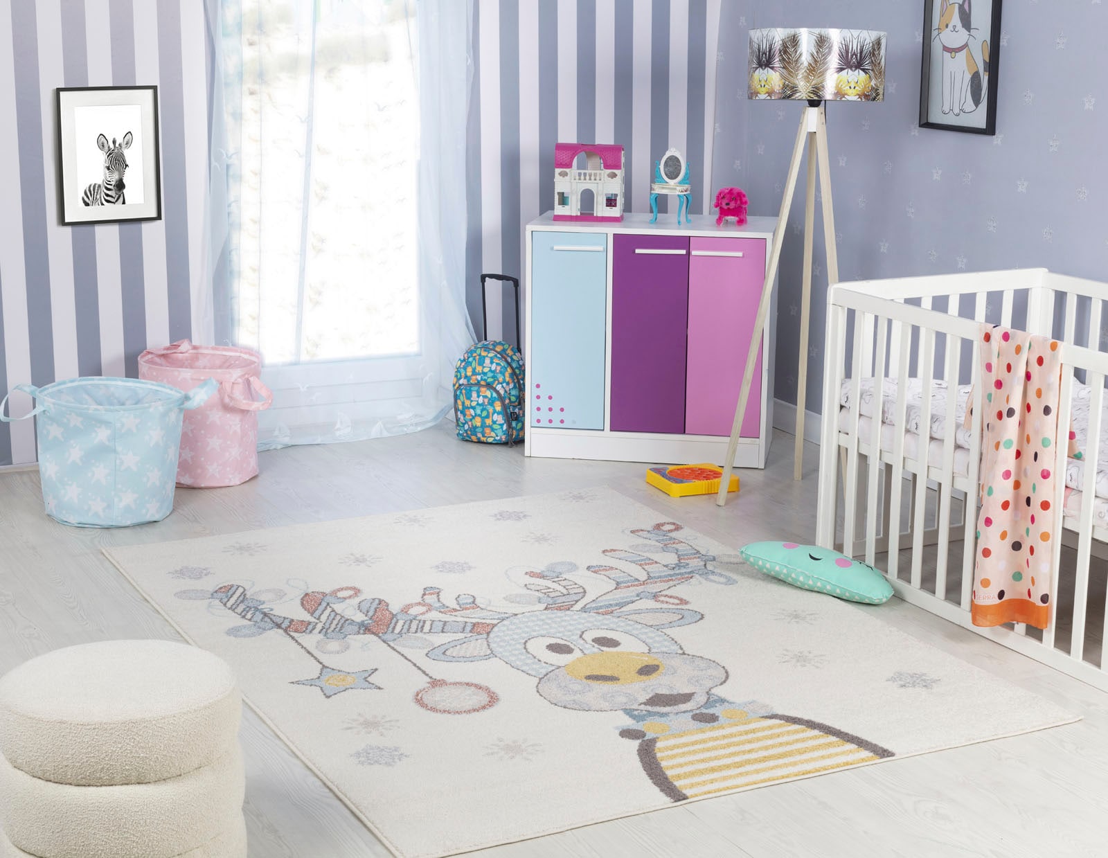 Kinderteppich LIVABLISS "BOONE", bunt, B:80cm H:13mm L:150cm, Kunstfaser, Teppiche, Kids Image
