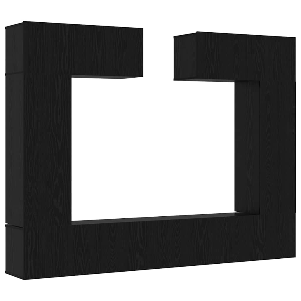 vidaXL TV-Schrank-Set 6 pcs Schwarz Eichen-Optik 100 x 30 x 30 cm Image