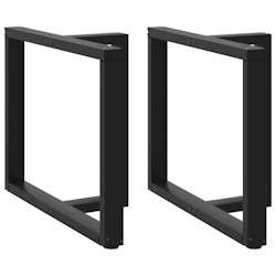 vidaXL Esstischbeine T-Form 2 Stk. Schwarz 90x35x(72-73) cm Stahl Image