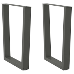 vidaXL Esstisch Beine V-Form 2 Stück Anthrazit 60x(72-73,3) cm Stahl Image