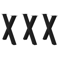 vidaXL Esstischbeine X-Form 3 Stk. Schwarz 70x(72-73) cm Stahl Image