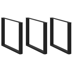 vidaXL Esstischbeine U-Form 3 Stk. Schwarz 100x(72-73) cm Stahl Image