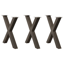 vidaXL Esstischbeine X-Form 3 Stk. Naturstahl 70x(72-73) cm Stahl Image