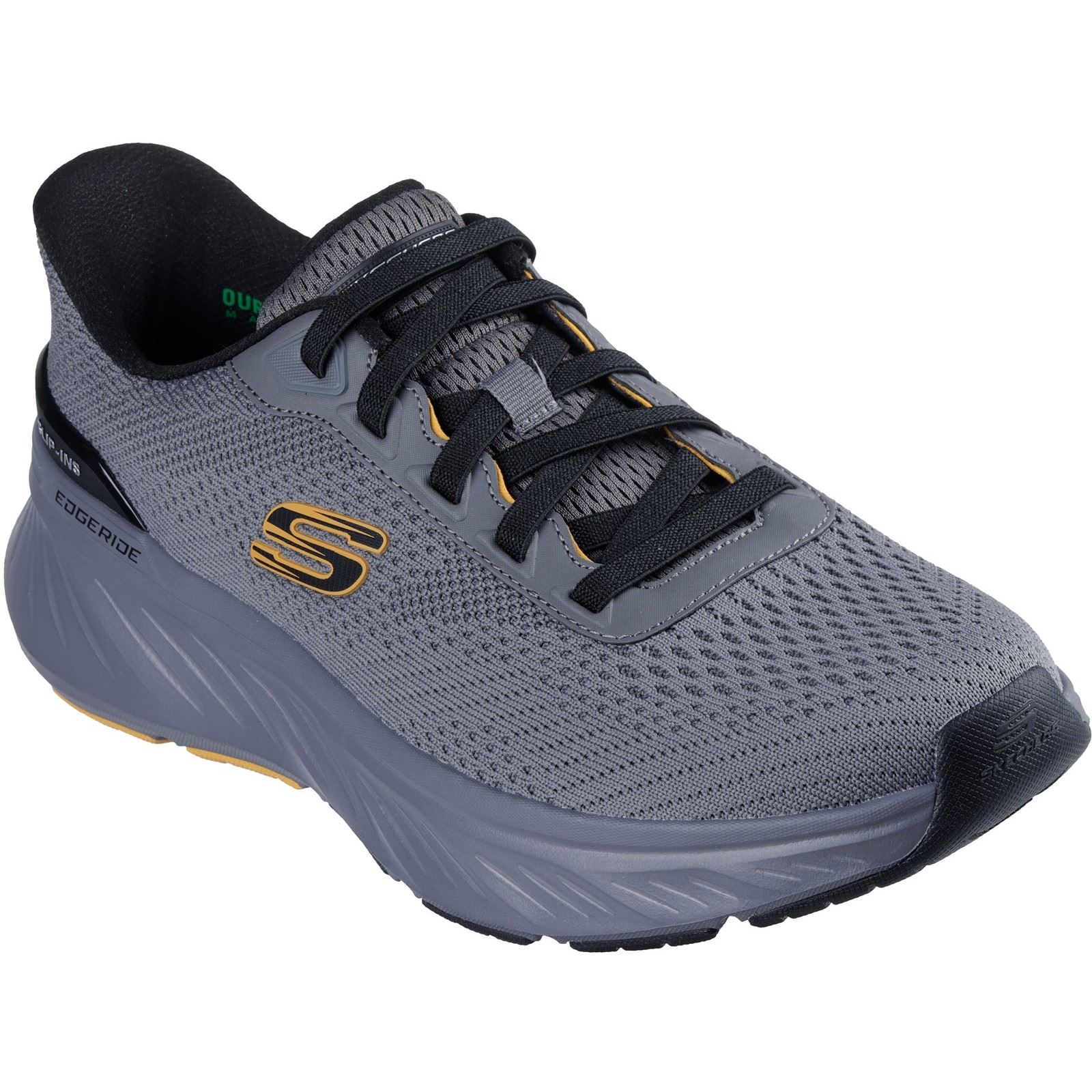Skechers Edgeride Textile Herren Sneaker In Anthrazit/gelb Image