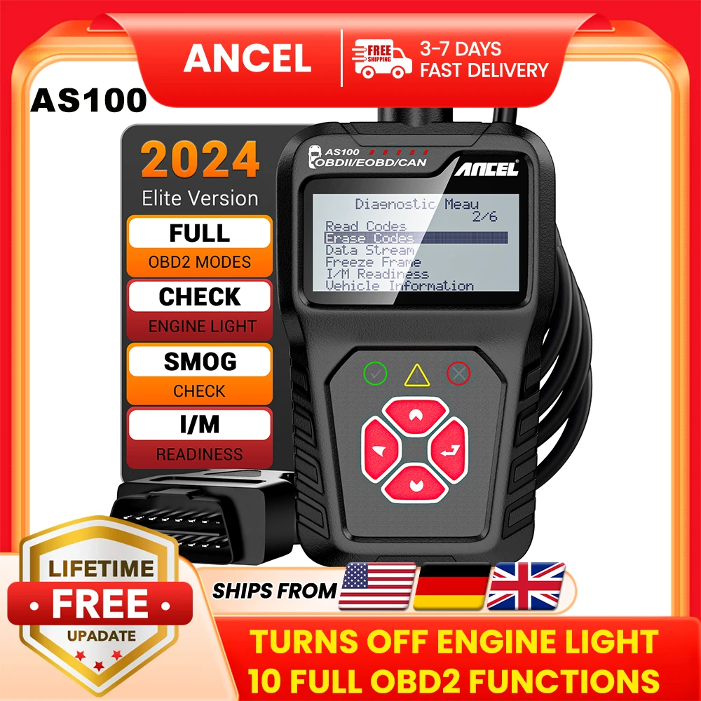 ANCEL AS100 OBD2 Scanner lecteur de Code moteur vérifier la lumière d