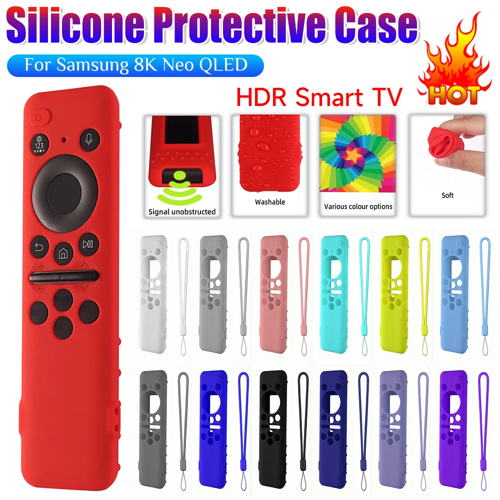 Drop-Proof Shell BN59-01432A 01432B Fernbedienungsabdeckungen mit Lanyard, stoßfest, rutschfest, für Samsung 8K Neo QLED HDR Smart TV Image