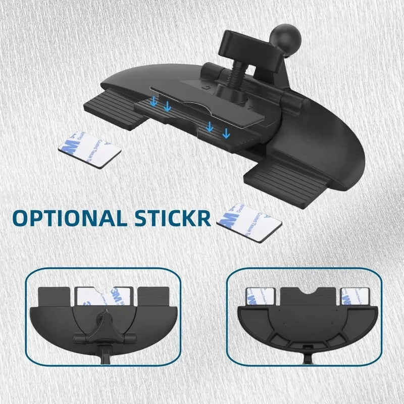 Universal Car CD Slot GPS Mount for Garmin 3.5-7 Inch Navi 360° Rotating Ball Base Compatible with Carplay & Sat Nav Devices