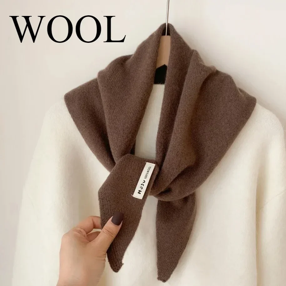 Dreiecksschal Nischenwolle Dreiecksschal Damen Kopftuch Strickschal Multifunktionaler warmer Strickschal Image