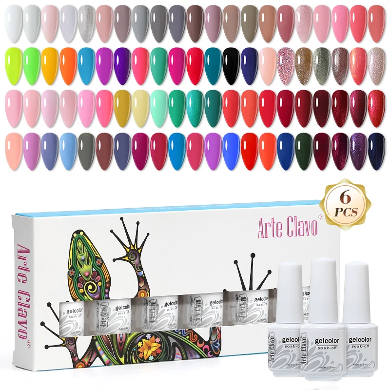 Arte Clavo 8 ml professionelles Gel-Nagellack-Set, Soak Off UV/LED-Nagel-Gel-Nagellack mit Geschenkbox für die Kreation von Nail Art zu Hause Image