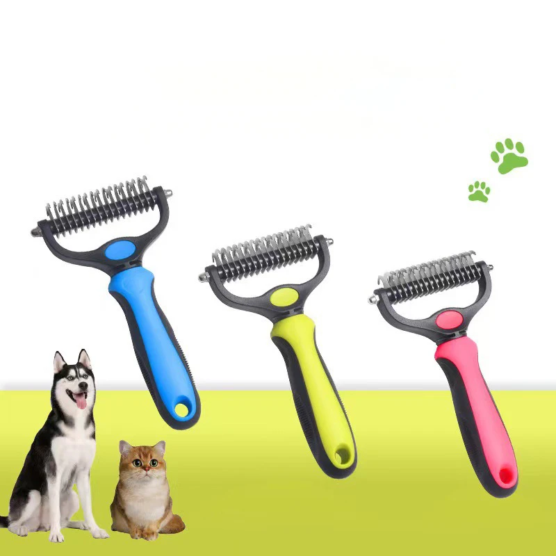 1pc doppelseitige Hund Pinsel Pet Haar Entferner Katze Kamm Für Katzen Hunde Langes Haar Kurze Haare Hundesalon pflege Pinsel Entfernen Unterwolle Image