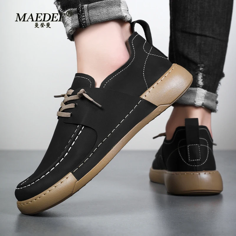 MAEDEF Herrenschuhe, flache Schuhe, Freizeitschuhe, männlich, vulkanisierte Schuhe, Schnürschuhe, bequem, schwarz, zum Gehen, Fahren, Schuh, Herren-Turnschuhe, Schuhe