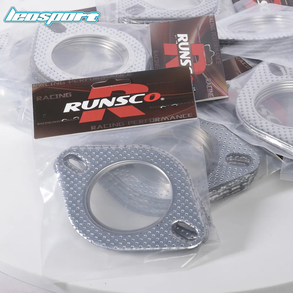Universal Auto Auspuff Fallrohr Flansch Dichtung 2,0/2,16/2,36/2,5/2,75/3,0 Zoll Auspuffrohr Ansaugrohr Dichtung Zwei Löcher 5/pack Image