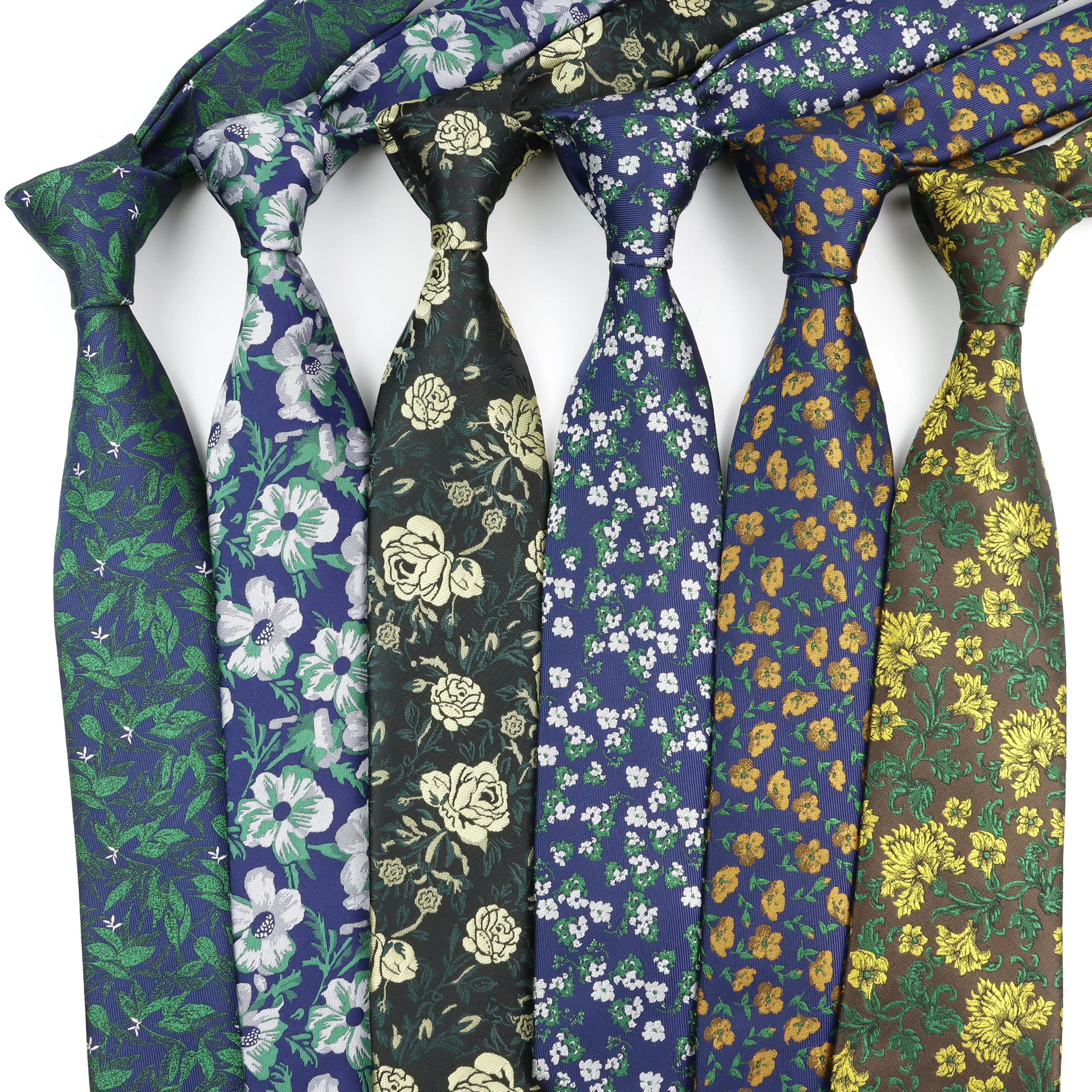 Neues Design für Herren, schicke Blumenkrawatte, elegante Blumenblätter, grün, blau, schmale, dünne Krawatte, Hochzeit, Business, Party, Krawattenzubehör