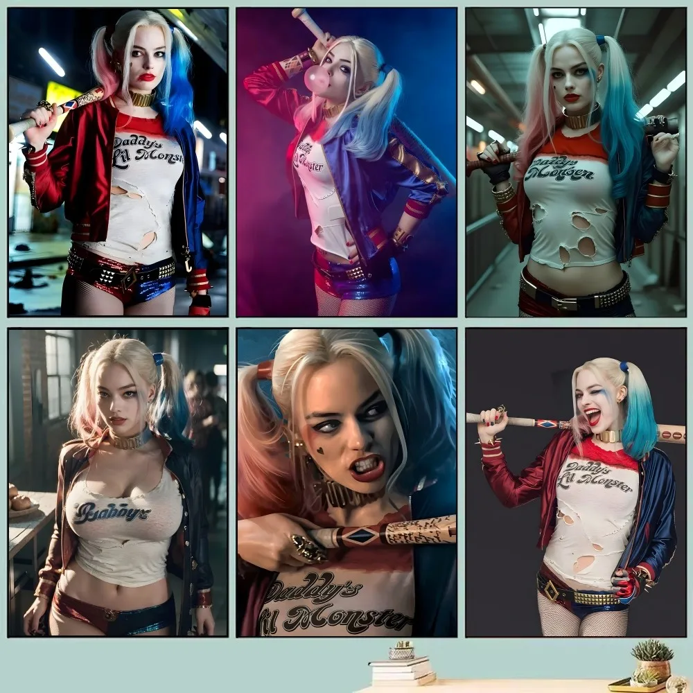 1 STÜCK BEAST KINGDOM DC H-Harley Q-Quinn Poster Selbstklebende Kunst Wasserdichter Papieraufkleber Kaffeehaus Bar Zimmer Wanddekoration Image