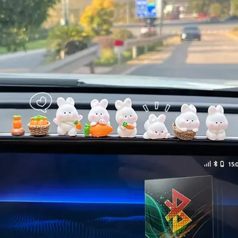 Accessori interni per auto, decorazioni per console centrale auto, graziosi accessori per auto coniglietti, accessori per veicoli elettrici