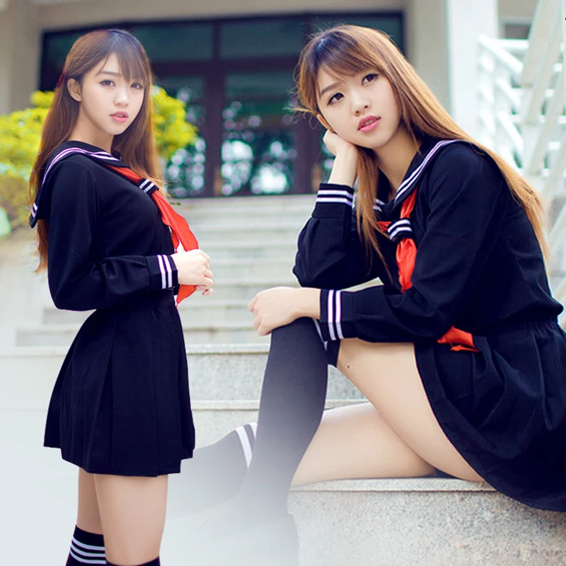 Japanische Schuluniformen Mädchen Marine Matrosenanzug Hell Girl Enma Ai Anime Cosplay Kostüm Frauen Kleid Anzug Outfits Image