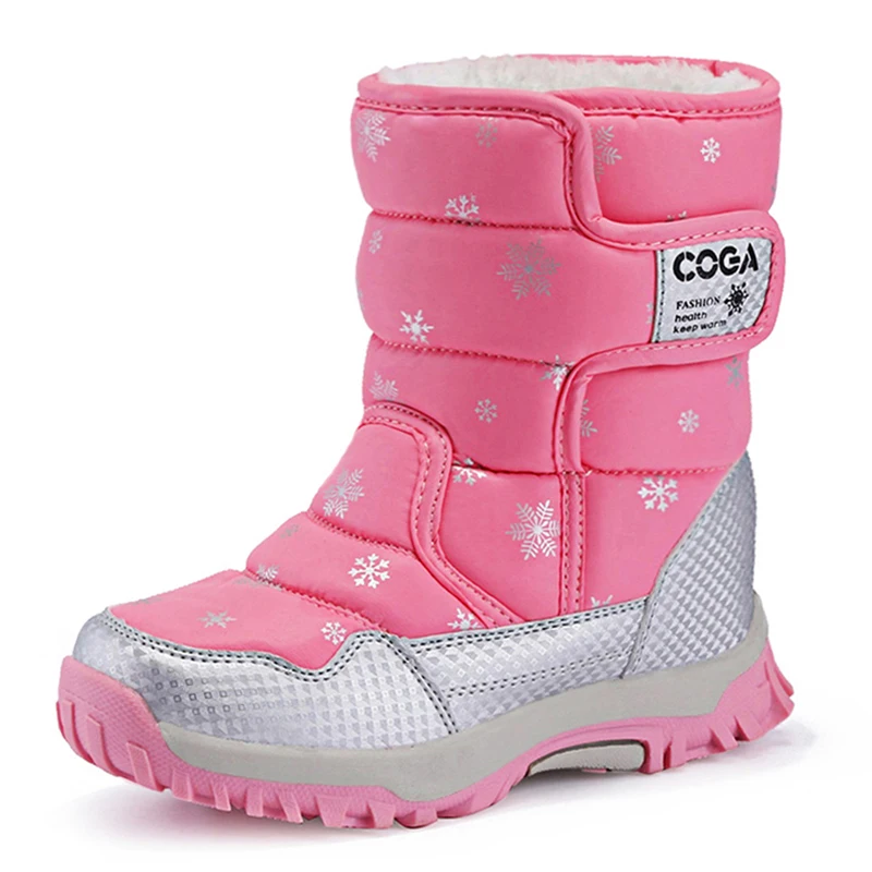 Winter Rosa Kinder Schnee Stiefel Warme Plüsch Plattform Stiefeletten Für Jungen Mädchen High Top Schuhe Im Freien Nicht-Slip kinder Schuhe