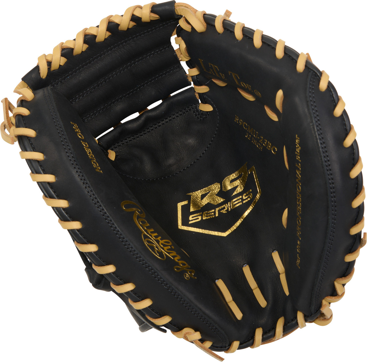 Rawlings R9 Contour Series 32" 1-Piece Solid Web Catcher's Mitt - Right Hand Throw Black