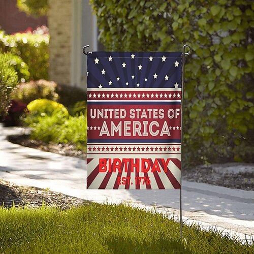 1776–2026 Gartenflagge zum 250. Jahrestag der USA, patriotisches amerikanisches Geburtstagsbanner für den Außenbereich für Hof, Rasen, Veranda oder als Dekoration zum Unabhängigkeitstag Image