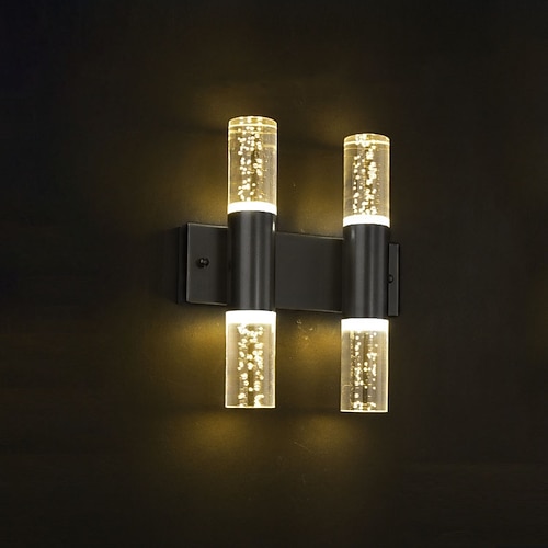 1/2/3 Lichter moderne LED Bubble Vanity Badezimmer Wandleuchte Zylinder Acryl Indoor Up Down Wandmontage Lichtleiste Gold lange lineare Nachttisch Wandlampe für Wohnzimmer Image