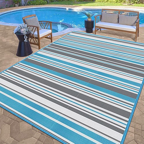 Outdoor-Matte mit modernem Muster, strapazierfähige Kunststoffmatte für Terrassen, Campingplätze, Pooldecks Wohnmobil Image