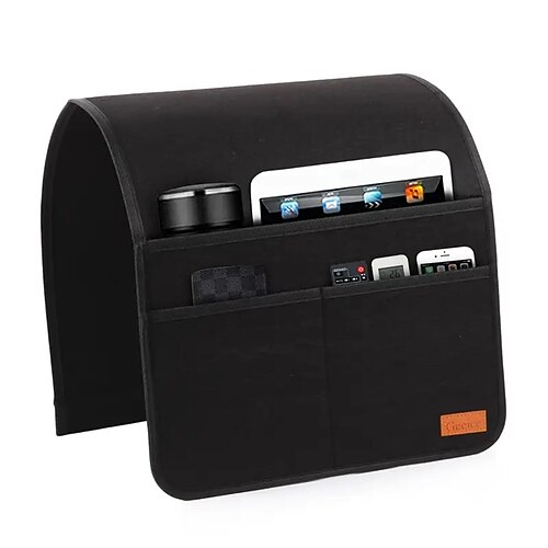 Aufbewahrungsbox für Sofa-Armlehnen, Halterung für Fernbedienung im Ruhesessel, Aufbewahrungsregal für Seitentaschen im Sessel, inklusive 3 Taschen, geeignet für Zeitschriften, Tablets und Image