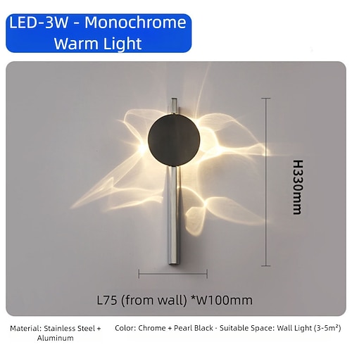 Wandlampe Luxus-Wandlampe aus Metall, LED-Innenwandlampe mit warmweißer Lichtquelle, geeignet für Korridore, Flure, Wohnzimmer, Schlafzimmer Image